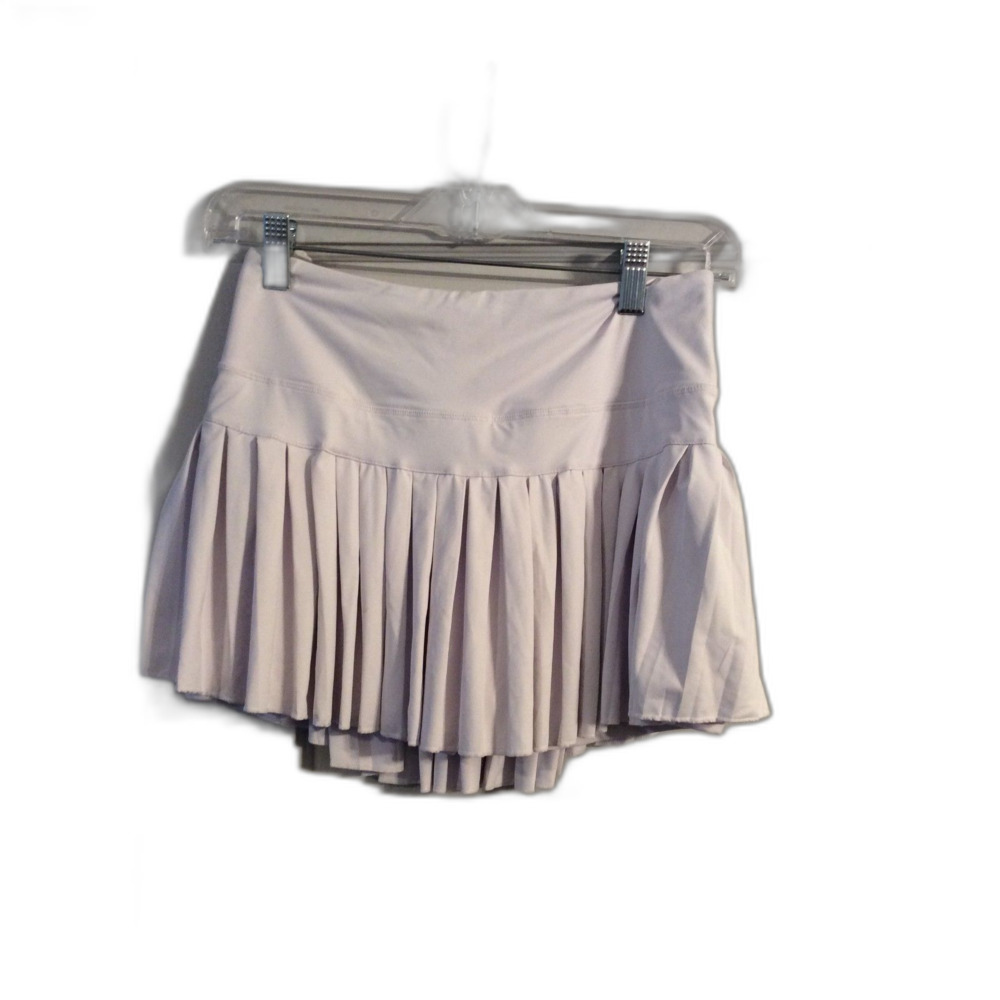 Tennis Skirt Skort White Pleated Back Navy Trim Medium M